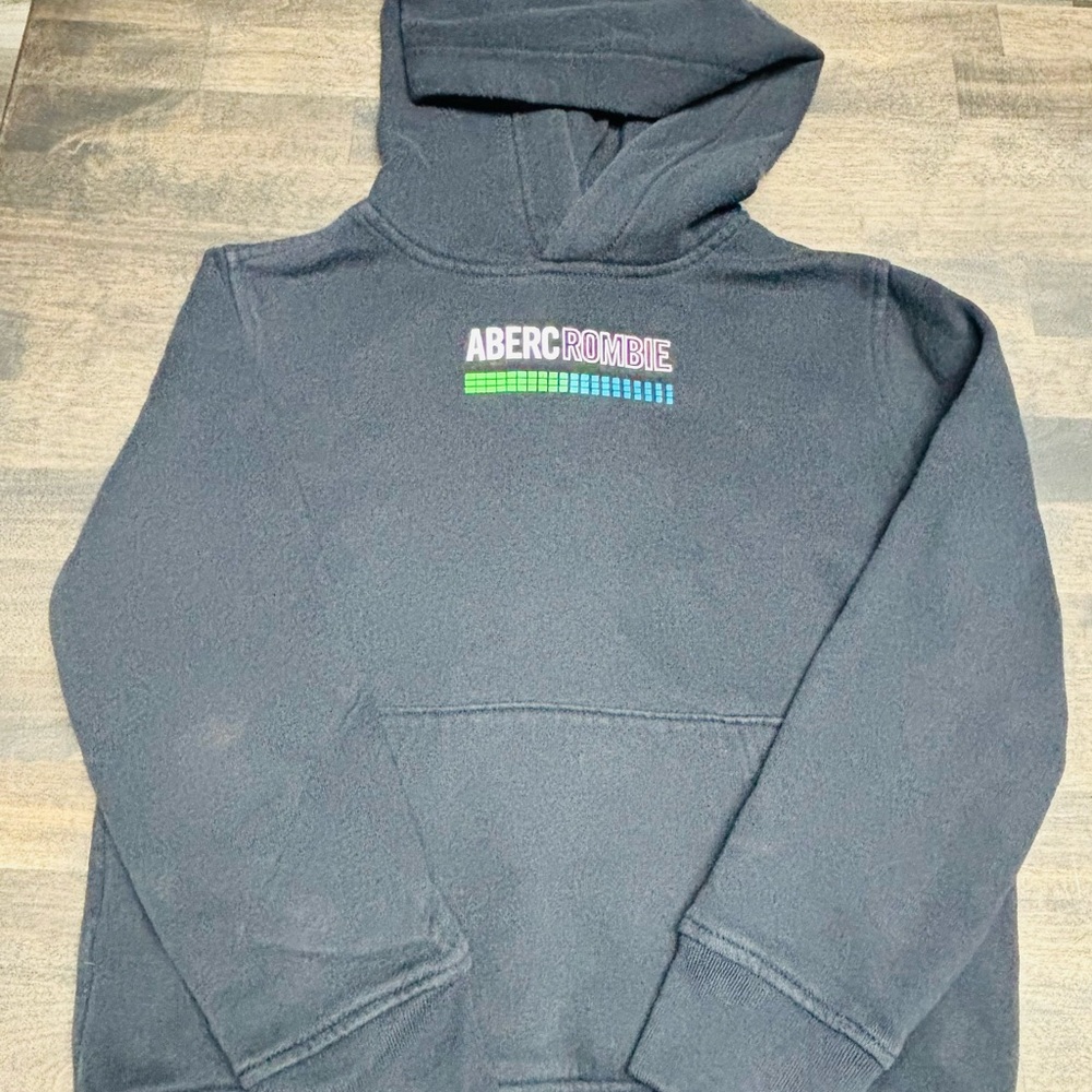 Abercrombie Kids Black Pullover Hoodie with Graphic